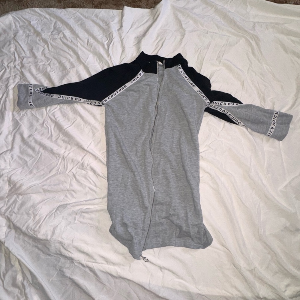 Juicy Couture Black and Gray Zip-Up Dress